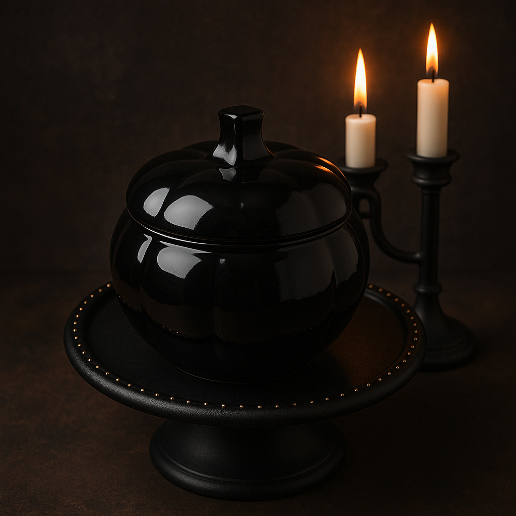 Reusable Black Pumpkin Jar Candle – Spooky & Cozy Fall Décor