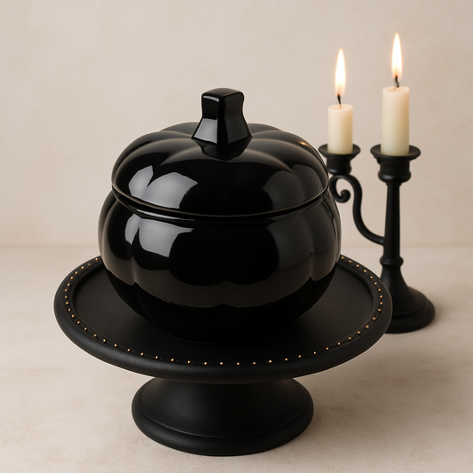 Reusable Black Pumpkin Jar Candle – Spooky & Cozy Fall Décor