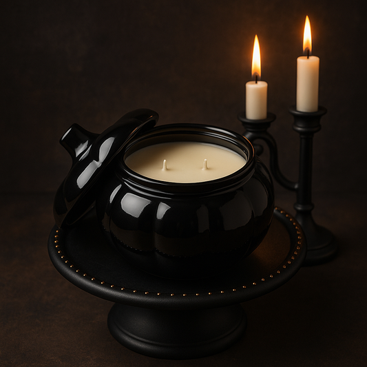 Reusable Black Pumpkin Jar Candle – Spooky & Cozy Fall Décor